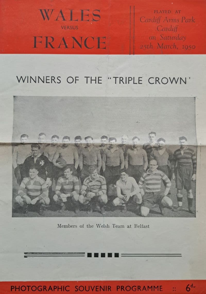 Wales v France (1950, Mar 25th) Pirate Programme