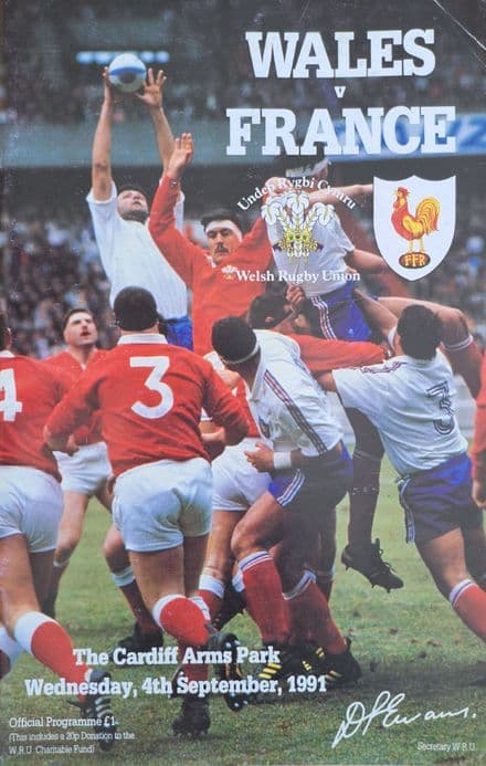 Wales v France (1991, Sep 4th) First UK Floodlit International