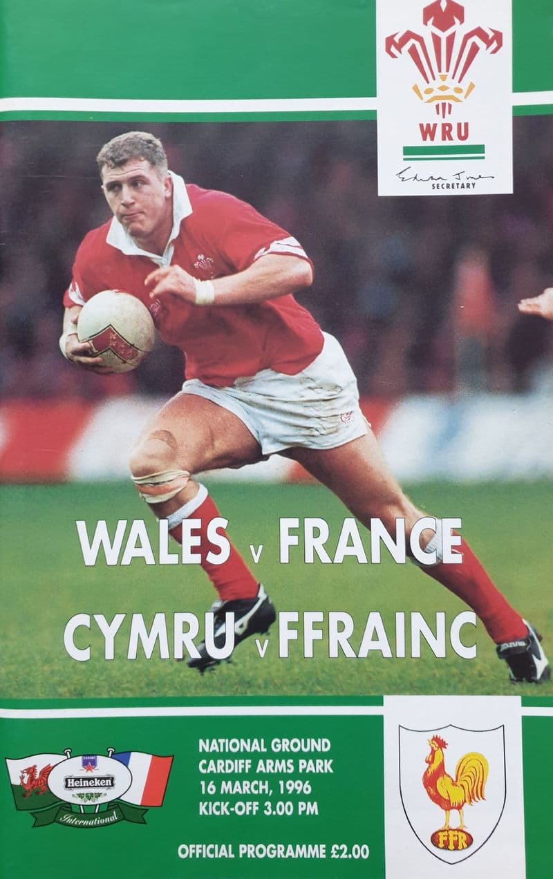 Wales v France (1996, Mar 16th) plus Ticket
