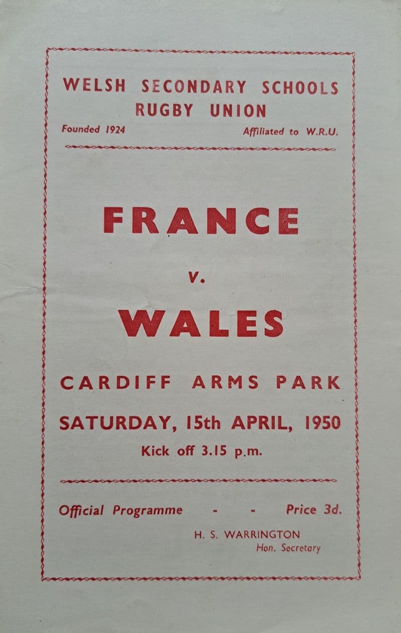 Wales v France Schools (1950, Apr 15th)