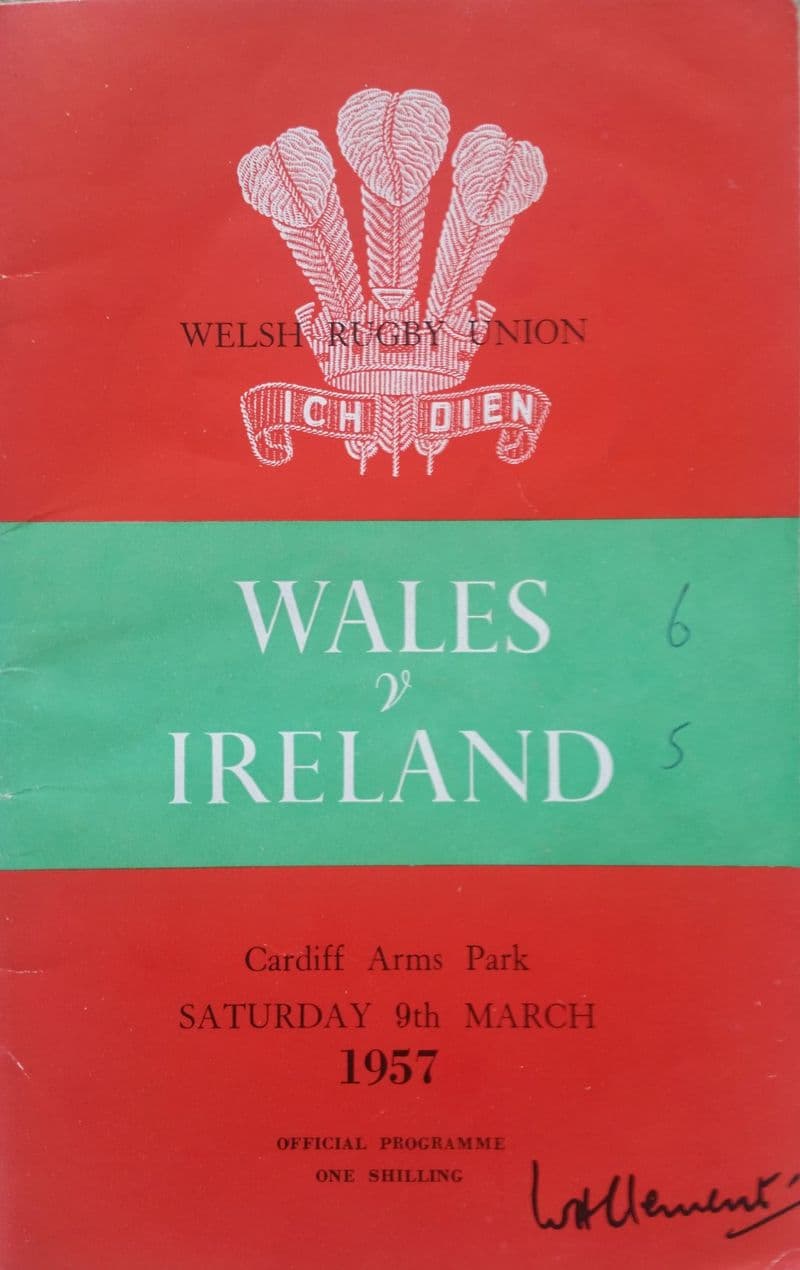 Wales v Ireland (1957, 9th Mar) Mainly Good Copy