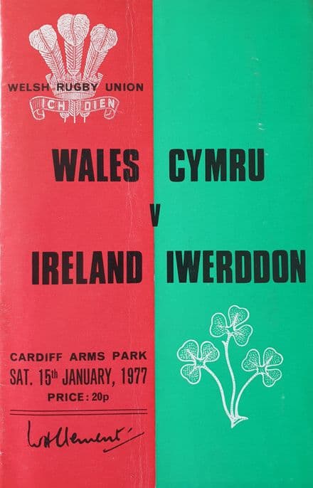 Wales v Ireland (1977, 15th Jan)