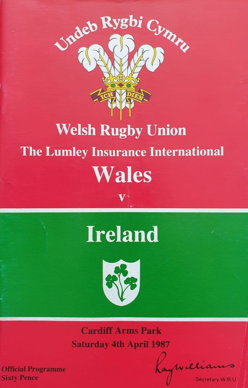 Wales v Ireland Programme (1987, 4th Apr)