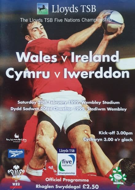 Wales v Ireland Programme (1999, 20th Feb)