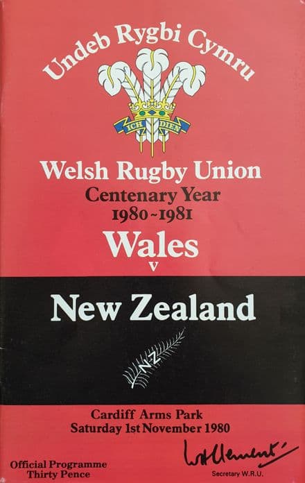 Wales v New Zealand (1980, 1st Nov)