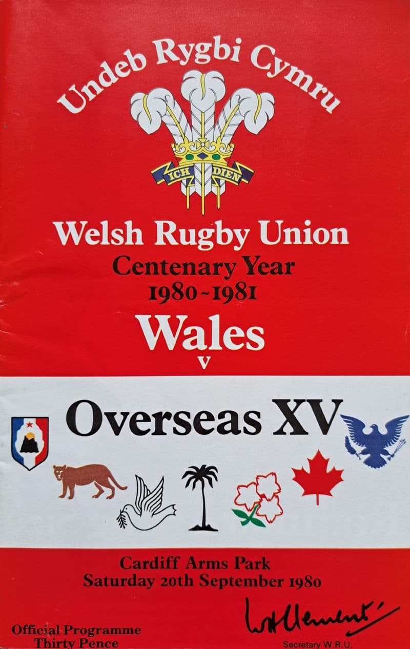 Wales v Overseas XV (1980, 20th Sep)