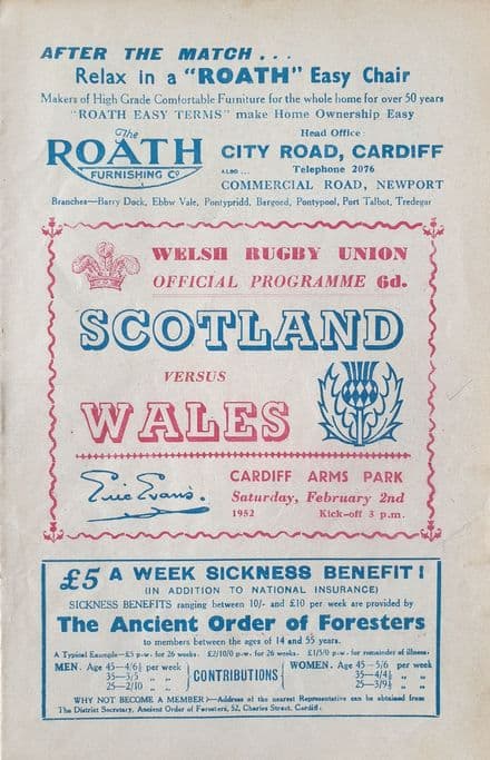 Wales v Scotland (1952, Feb 2nd)