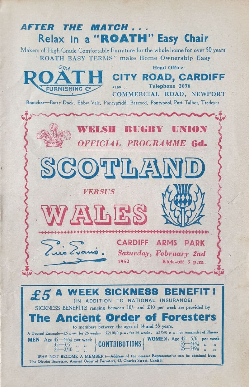 Wales v Scotland (1952, Feb 2nd)