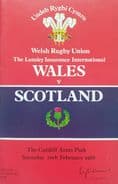 Wales v Scotland (1988, 20th Feb) plus Ticket