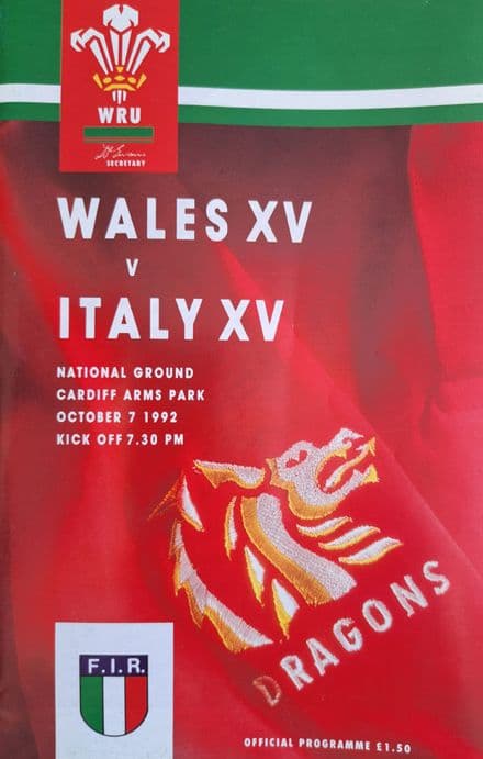Wales XV v Italy XV (1992, Oct 7th)