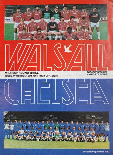 Walsall v Chelsea, Lge Cup (1984, Oct 30th)