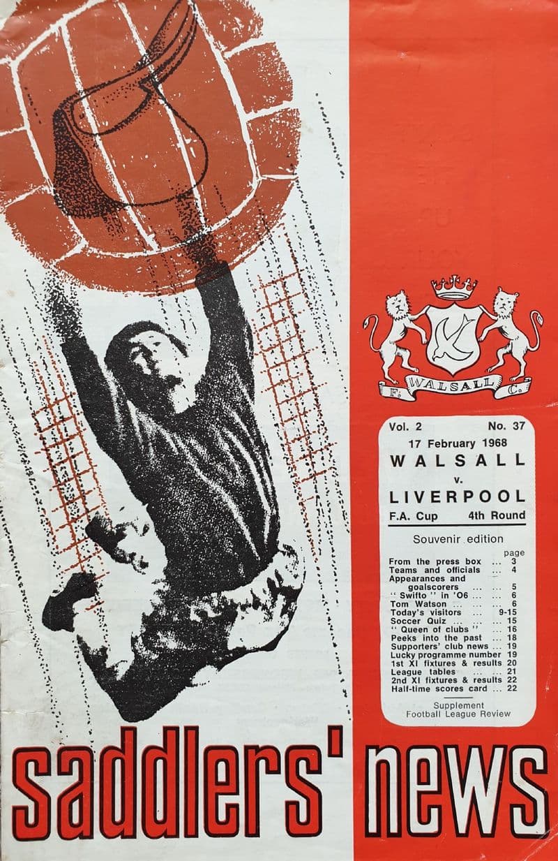 Walsall v Liverpool, FA Cup 4th Rnd (1968, Feb 17th)