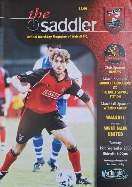 Walsall v West Ham, Worthington Cup (2000, Sep 19th)
