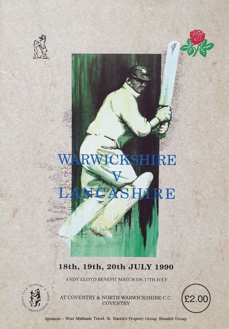 Warwickshire v Lancashire (1990, Jul 18th-20th) Andy Lloyd Benefit
