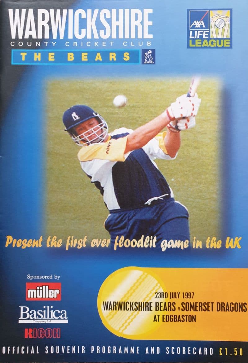 Warwickshire v Somerset (1997, Jul 23rd) First Floodlit Game