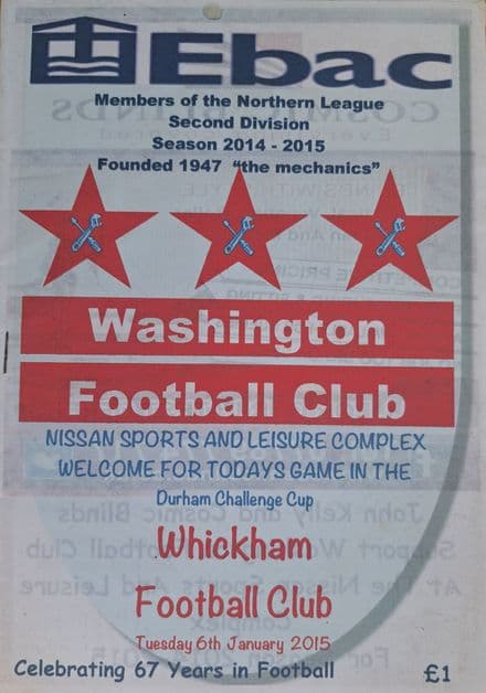 Washington v Whickham, Northern Lge (2015, Jan 6th)