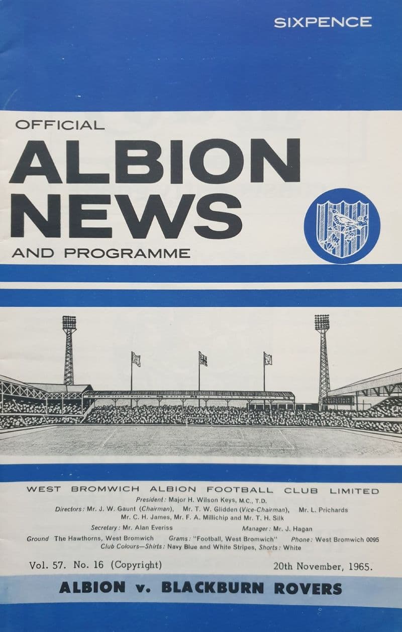 WBA v Blackburn Rovers, Div 1 (1965, Nov 20th) & Soccer Review