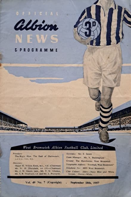 WBA v Chelsea, Div 1 (1957, Sep 18th)