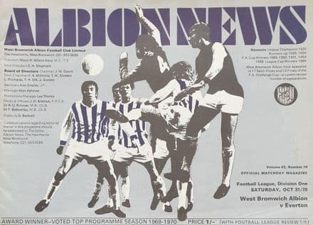 WBA v Everton, Div 1 (1970, Oct 31st)