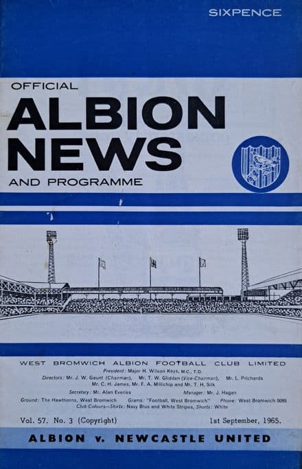 WBA v Newcastle United, Div 1 (1965, Sep 1st) & Soccer Review