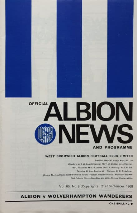 WBA v Wolves, Div 1 (1968, Sep 21st) & FLR