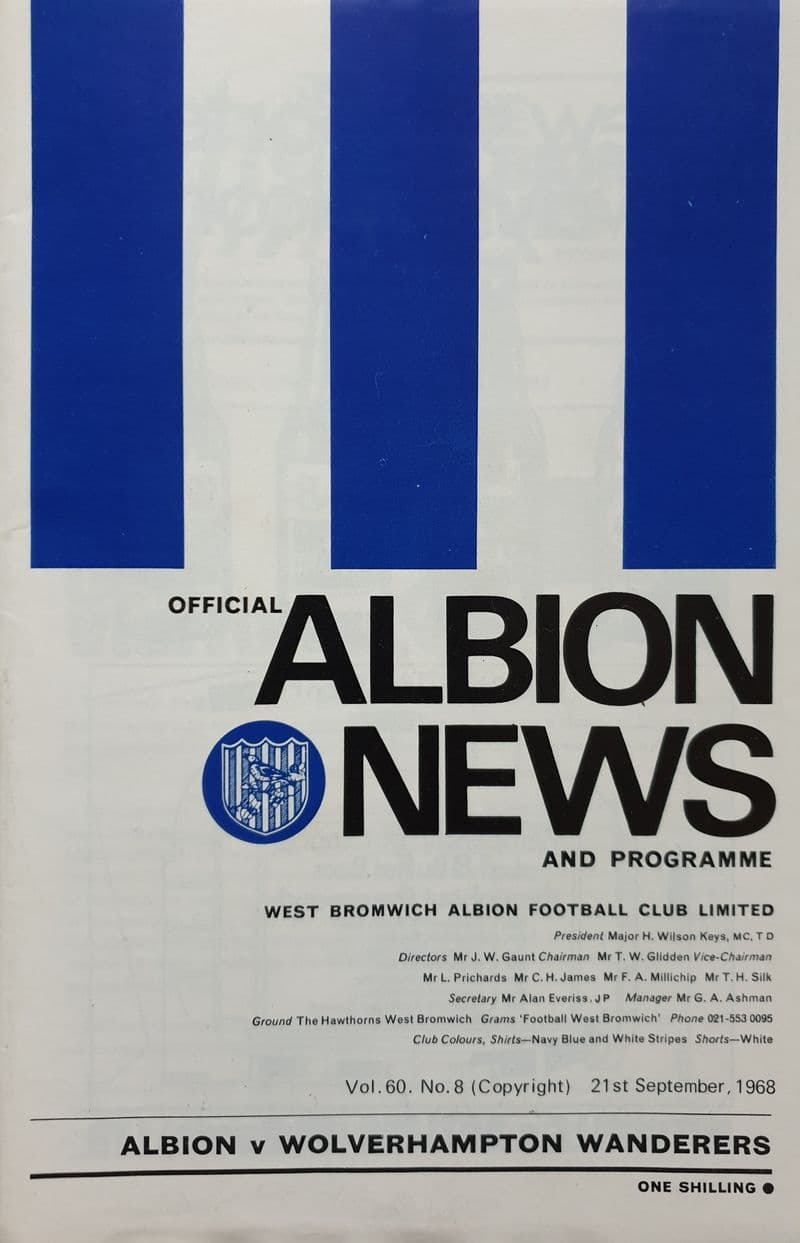 WBA v Wolves, Div 1 (1968, Sep 21st) & FLR