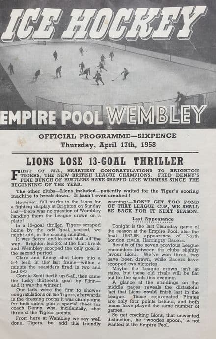 Wembley Lions v Haringay Racers (1958, Apr 17th)