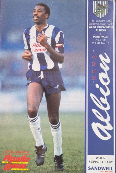 West Brom v Port Vale, Div 2 (1990, Jan 13th)