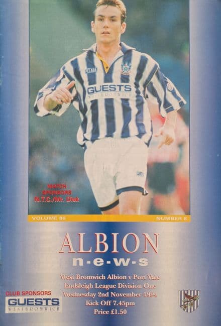 West Brom v Port Vale, Div 2 (1994, Nov 2nd)