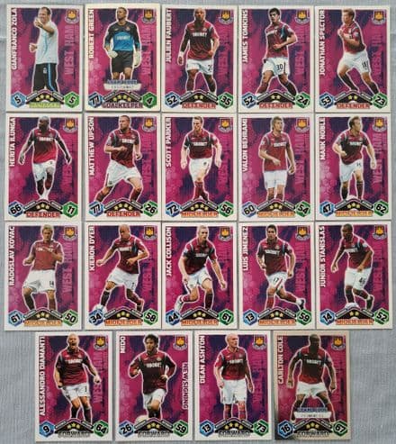West Ham, Match Attax Cards x 19 (2009-10)