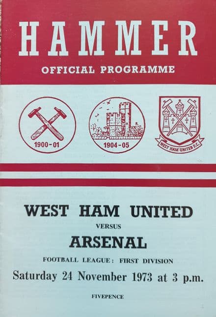 West Ham United v Arsenal, Div 1 (1973, Nov 24th)
