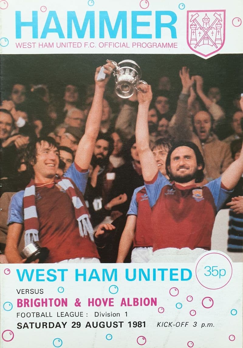 West Ham United v Brighton, Div 1 (1981, Aug 29th)