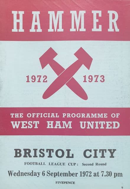 West Ham United v Bristol City, League Cup (1972, Sep 6th)