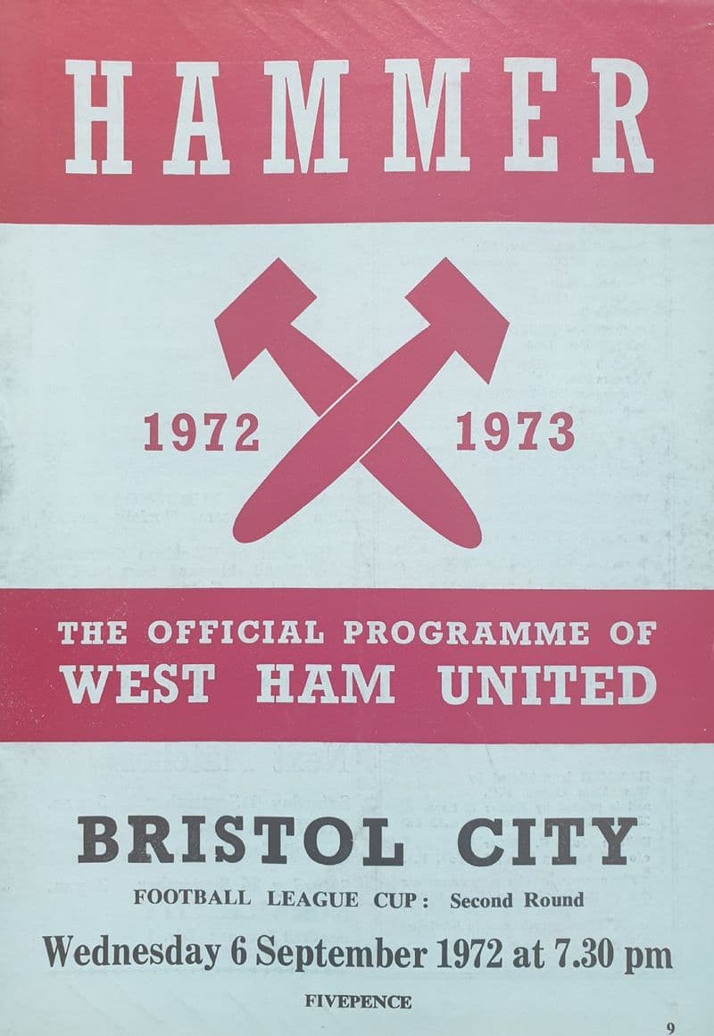 West Ham United v Bristol City, League Cup (1972, Sep 6th)