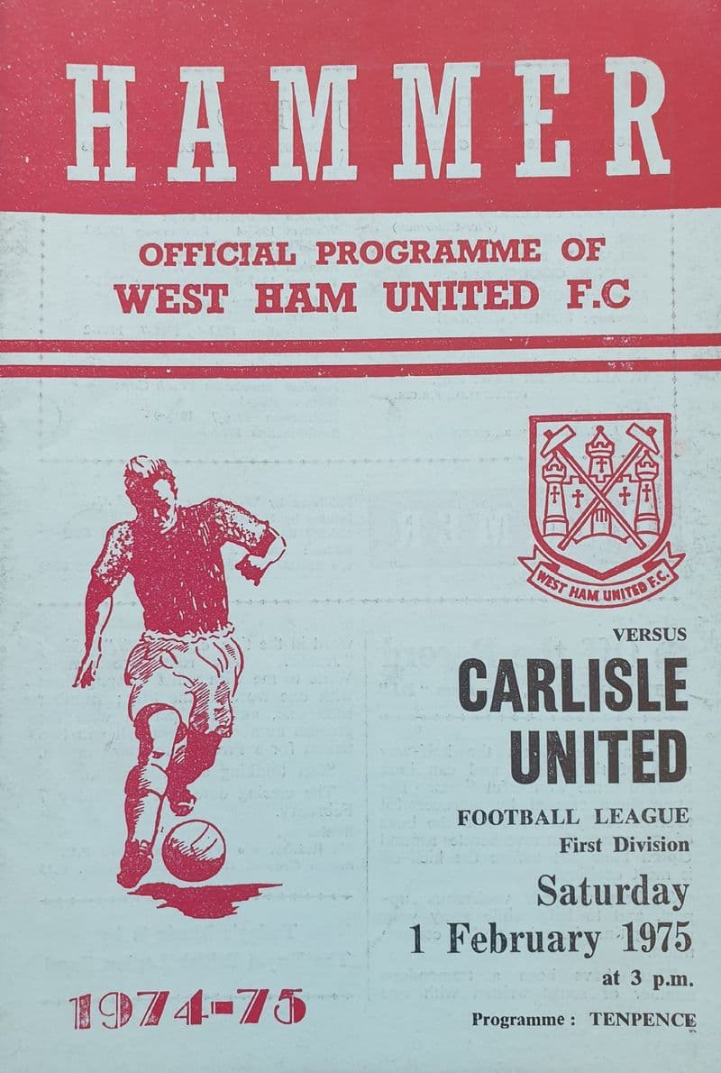 West Ham United v Carlisle, Div 1 (1975, Feb 1st)