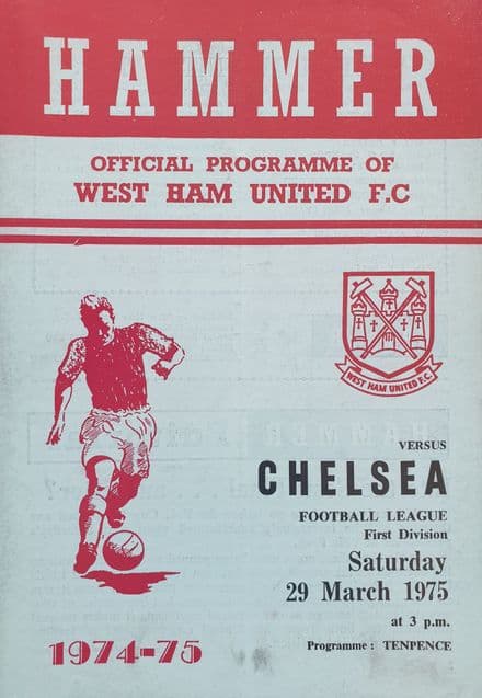 West Ham United v Chelsea, Div 1 (1975, Mar 29th)