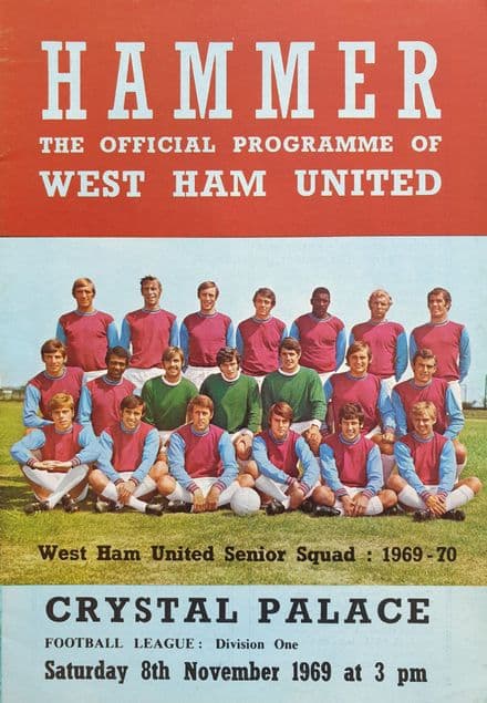 West Ham United v Crystal Palace, Div 1 (1969, Nov 8th)