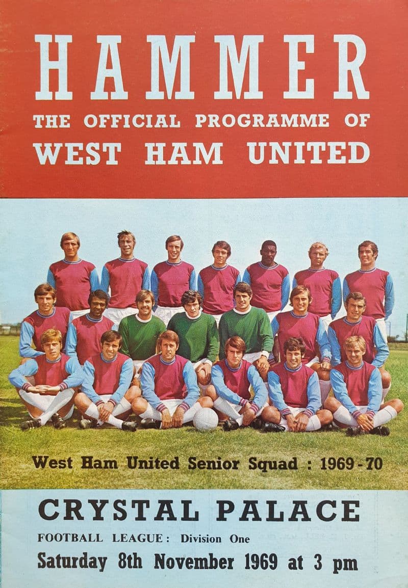 West Ham United v Crystal Palace, Div 1 (1969, Nov 8th)