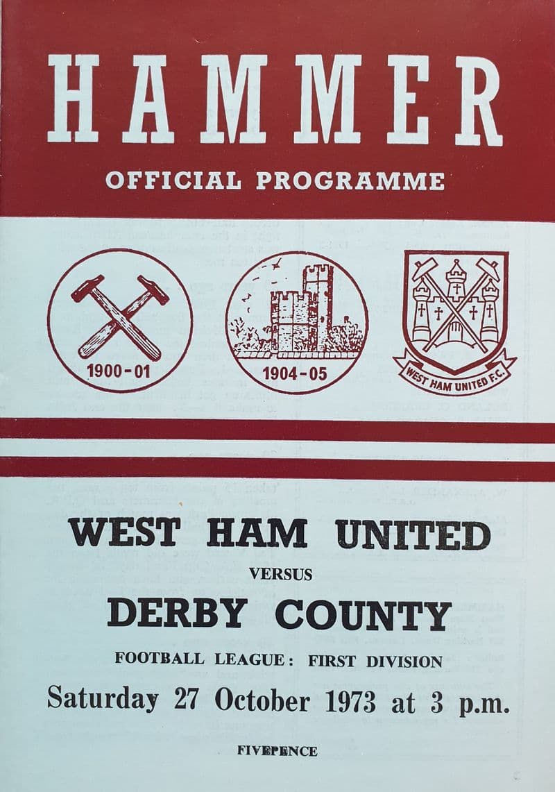 West Ham United v Derby, Div 1 (1973, Oct 27th)
