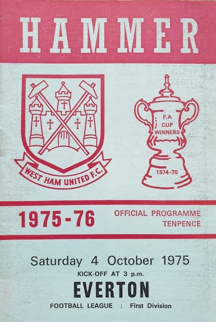 West Ham United v Everton, Div 1 (1975, Oct 4th)