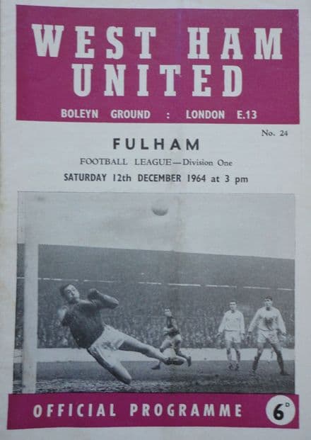 West Ham United v Fulham, Div 1 (1964, Dec 12th)