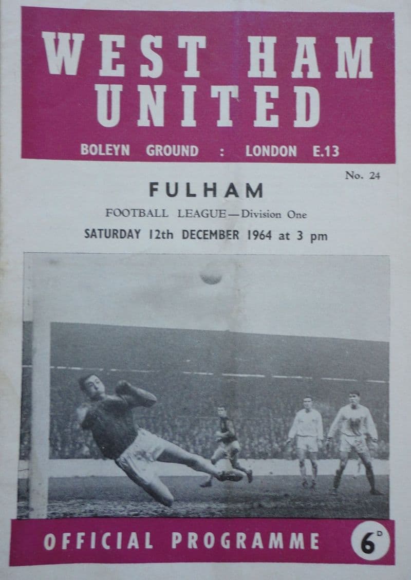 West Ham United v Fulham, Div 1 (1964, Dec 12th)