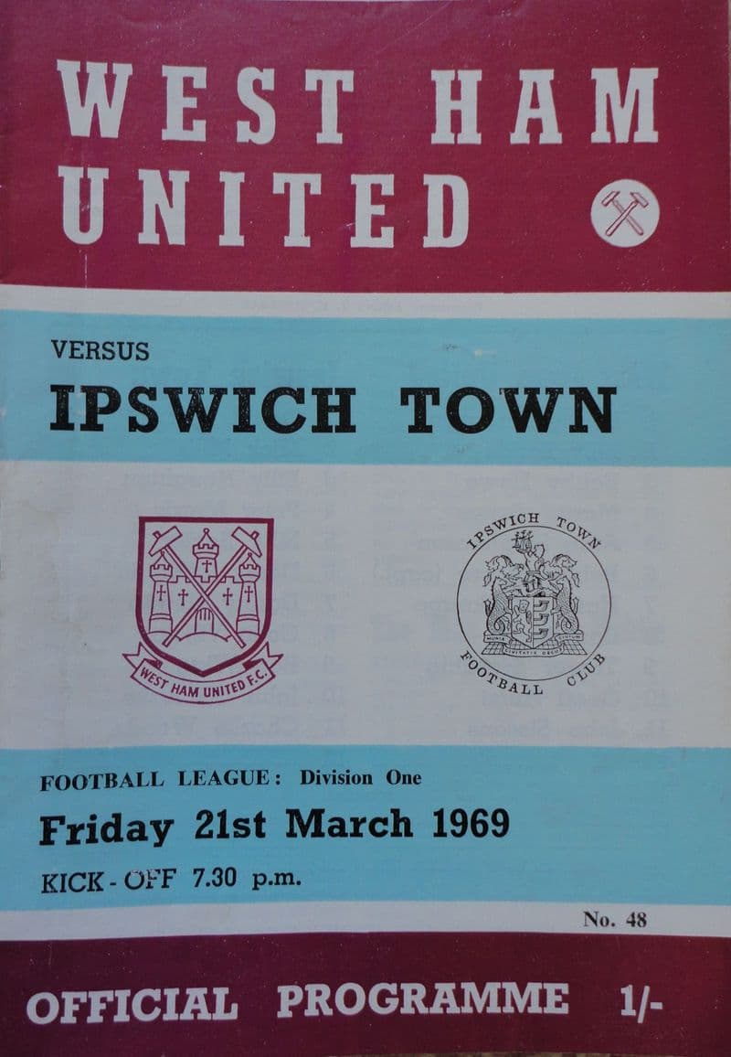 West Ham United v Ipswich, Div 1 (1969, Mar 21st)