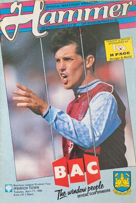 West Ham United v Ipswich Town, Div 2 (1990, Apr 17th)