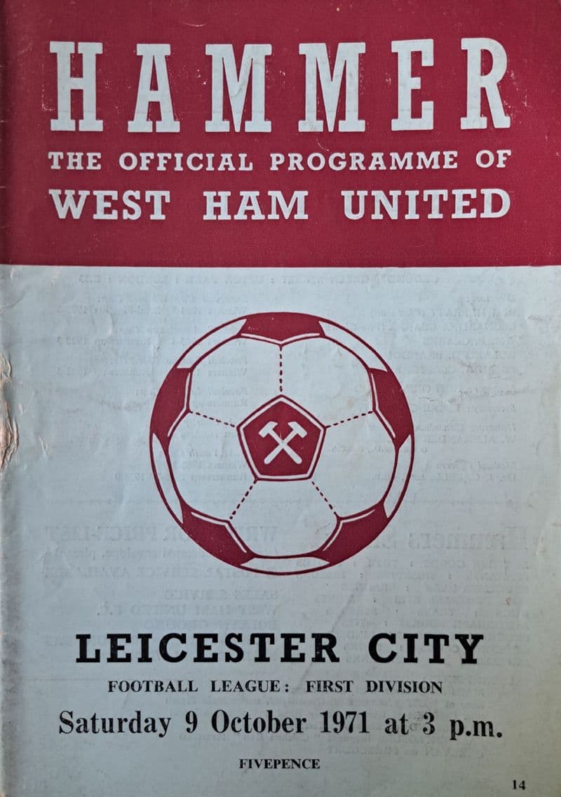 West Ham United v Leicester, Div 1 (1971, Oct 9th)