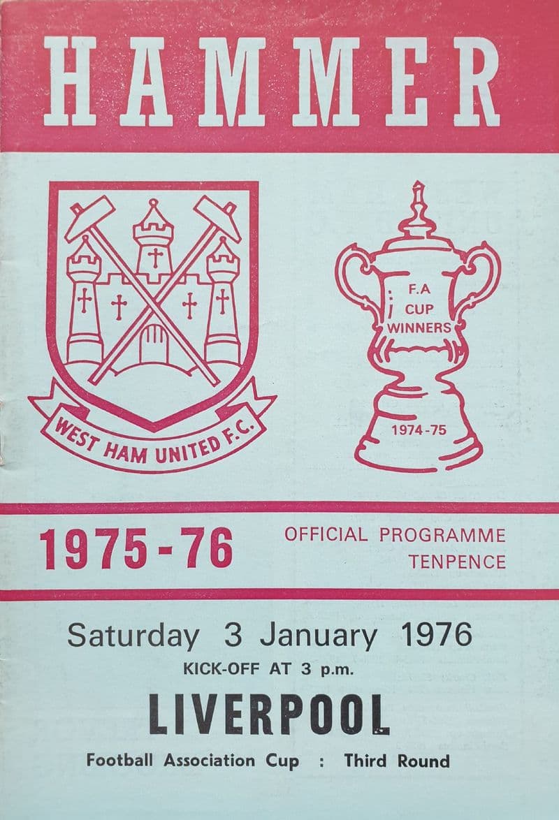 West Ham United v Liverpool, FA Cup (1976, Jan 3rd)