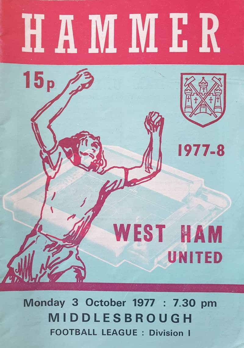 West Ham United v Middlesbrough, Div 1 (1977, Oct 3rd)