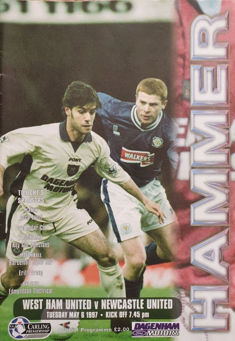 West Ham United v Newcastle, Prem (1997, May 6th)