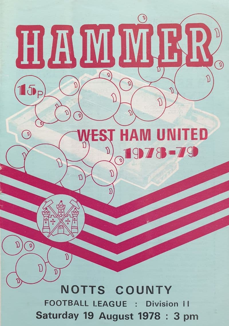 West Ham United v Notts County, Div 2 (1978, Aug 19th)