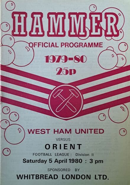 West Ham United v Orient, Div 2 (1980, Apr 5th)